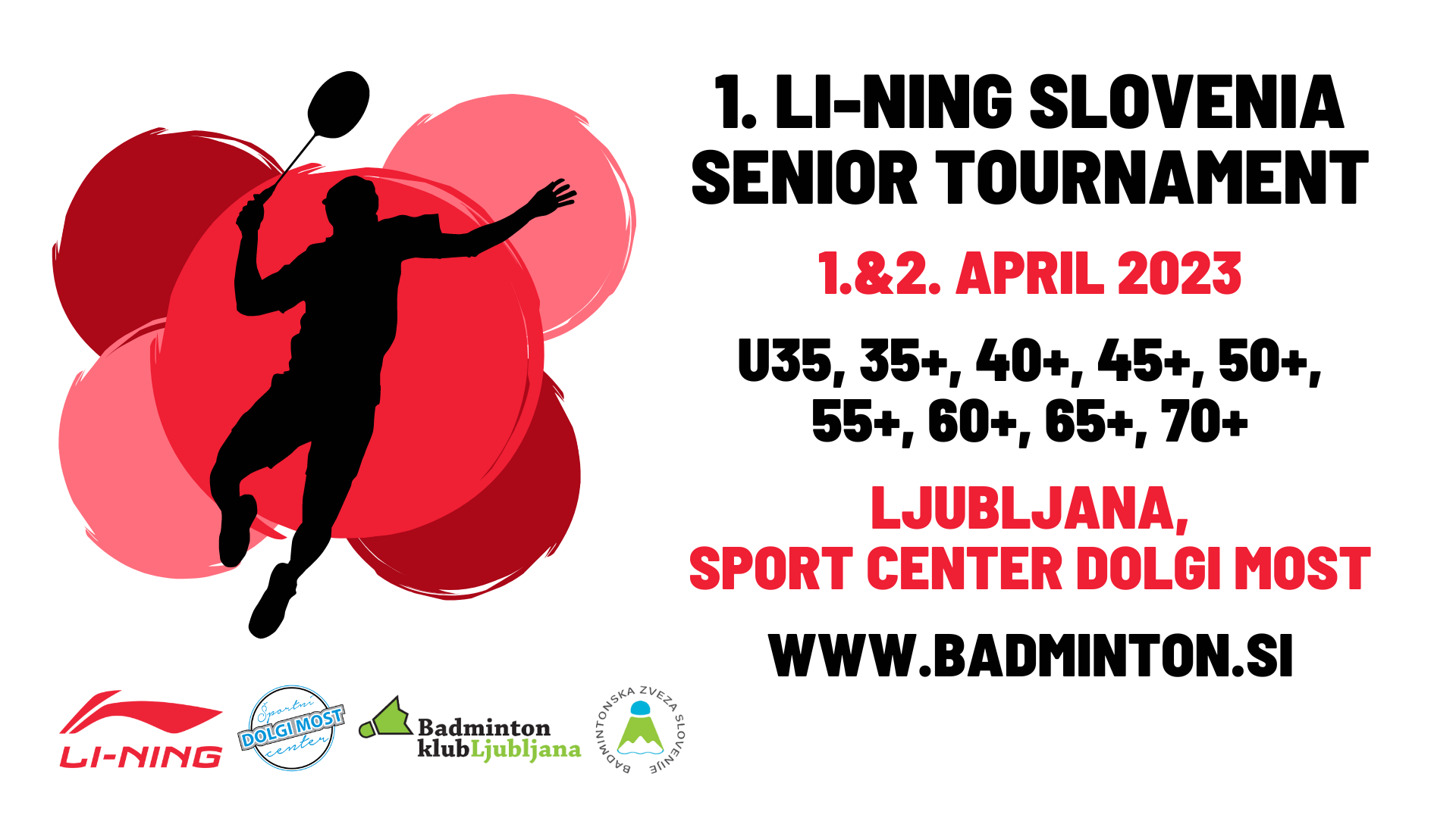 1. mednarodni Li-Ning Slovenia Senior turnir in Ljubljana Li-Ning Youth 2023